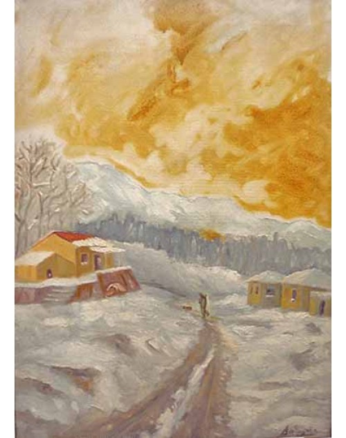Πίνακας ζωγραφικής 50*70 εκ. χιονισμένο τοπίο 508 